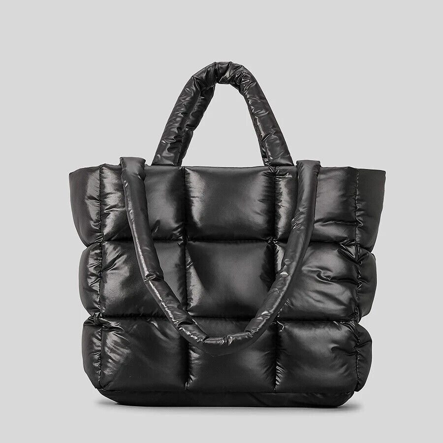 Padded Tote Bag Women Handbags Nylon Down Shoulder Bags Warm Winter Purse