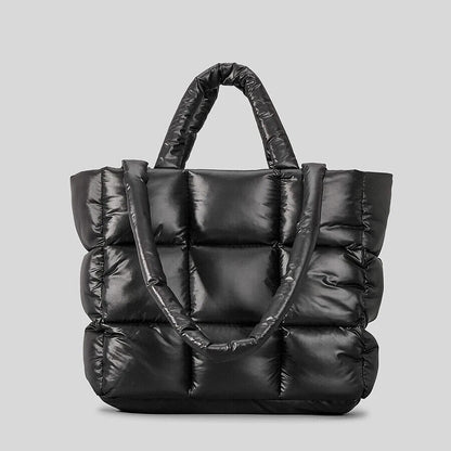 Padded Tote Bag Women Handbags Nylon Down Shoulder Bags Warm Winter Purse