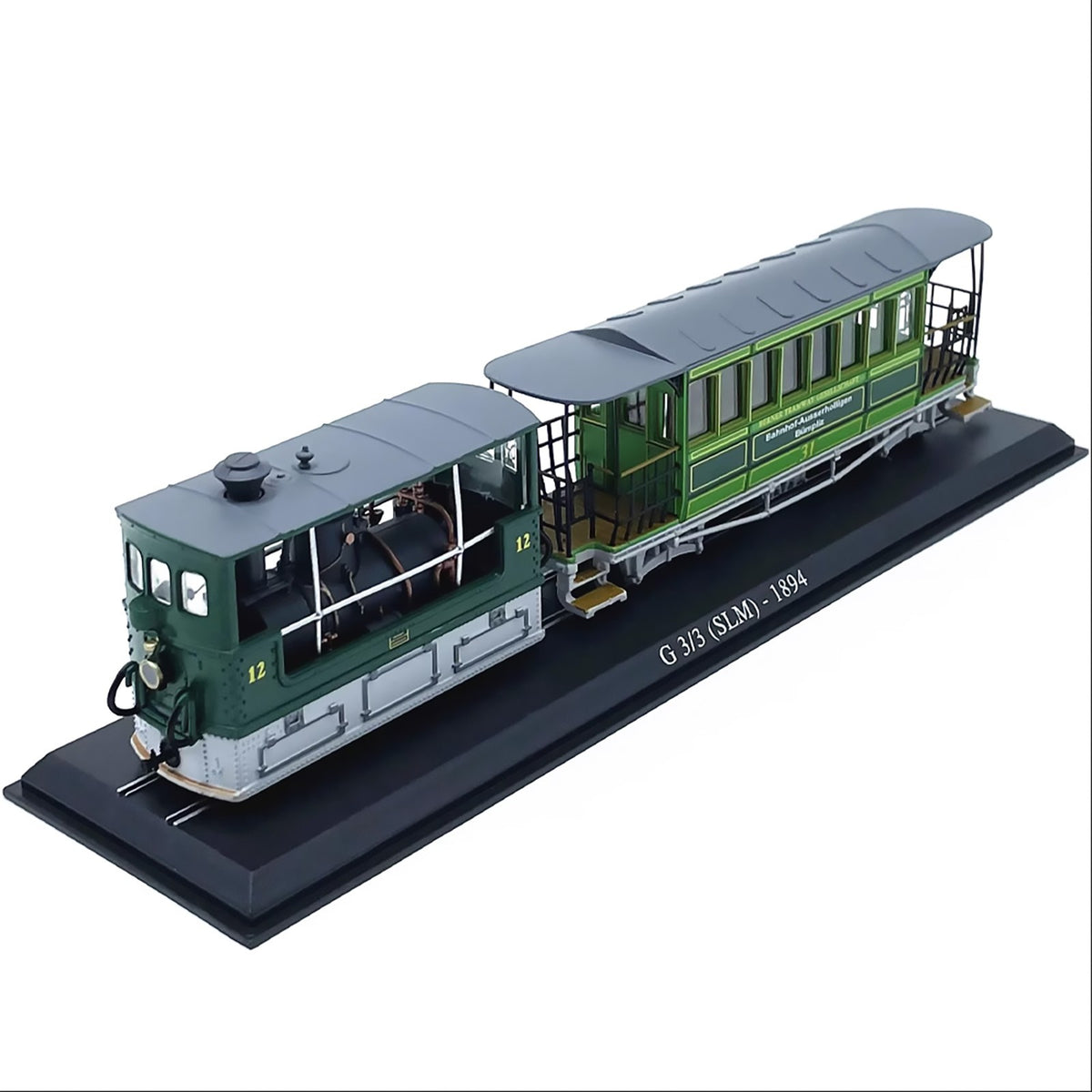 1:87 20cm 1894 Swiss G3-3 Rail Tram Vintage Steam Locomotive Plastic Model Tram