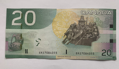 Canada 20 Dollars Banknote Queen Elizabeth II Parliament of Ottawa Haida Art