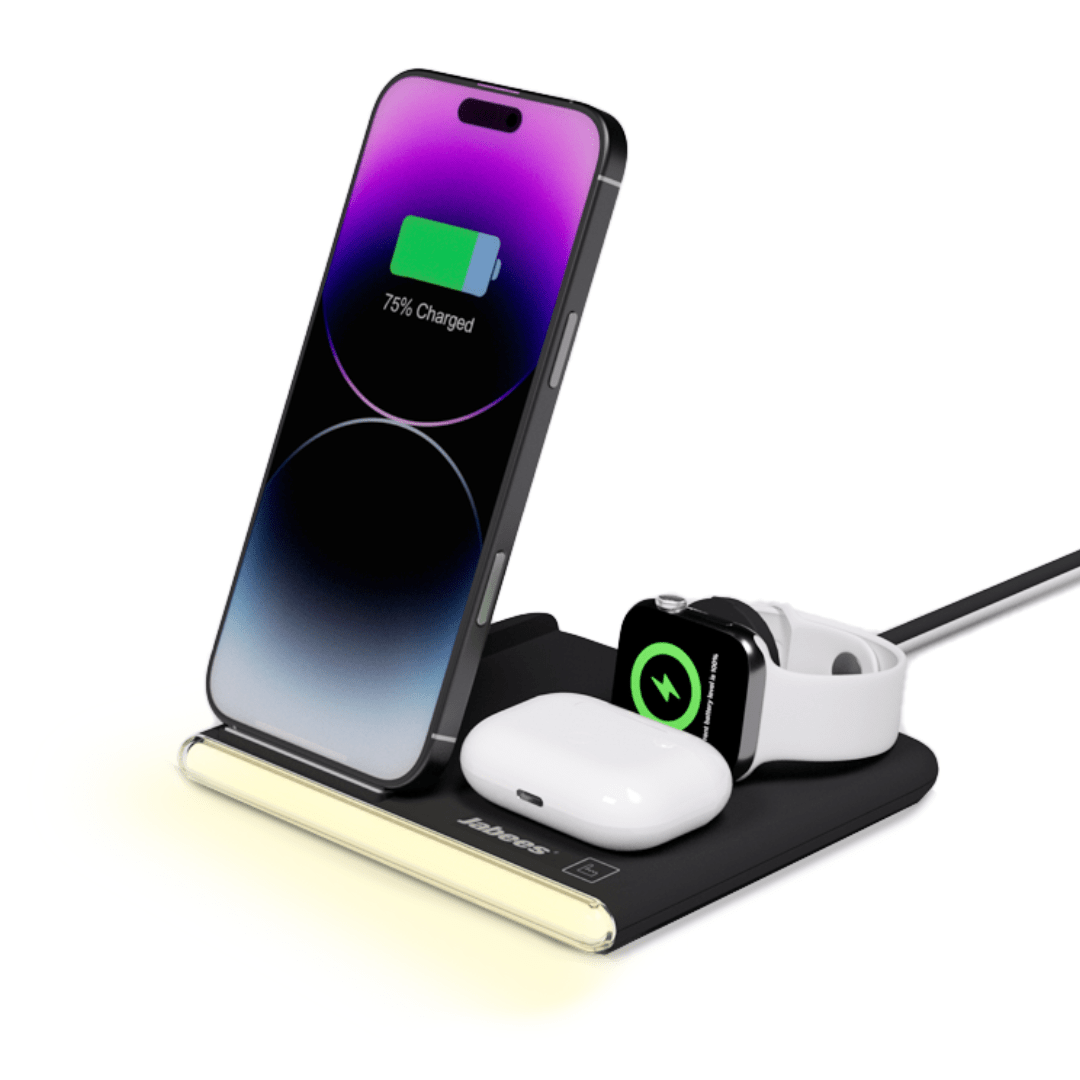 Jabees PowerGlow 4-in-1 Wireless Charging Station - Foldable