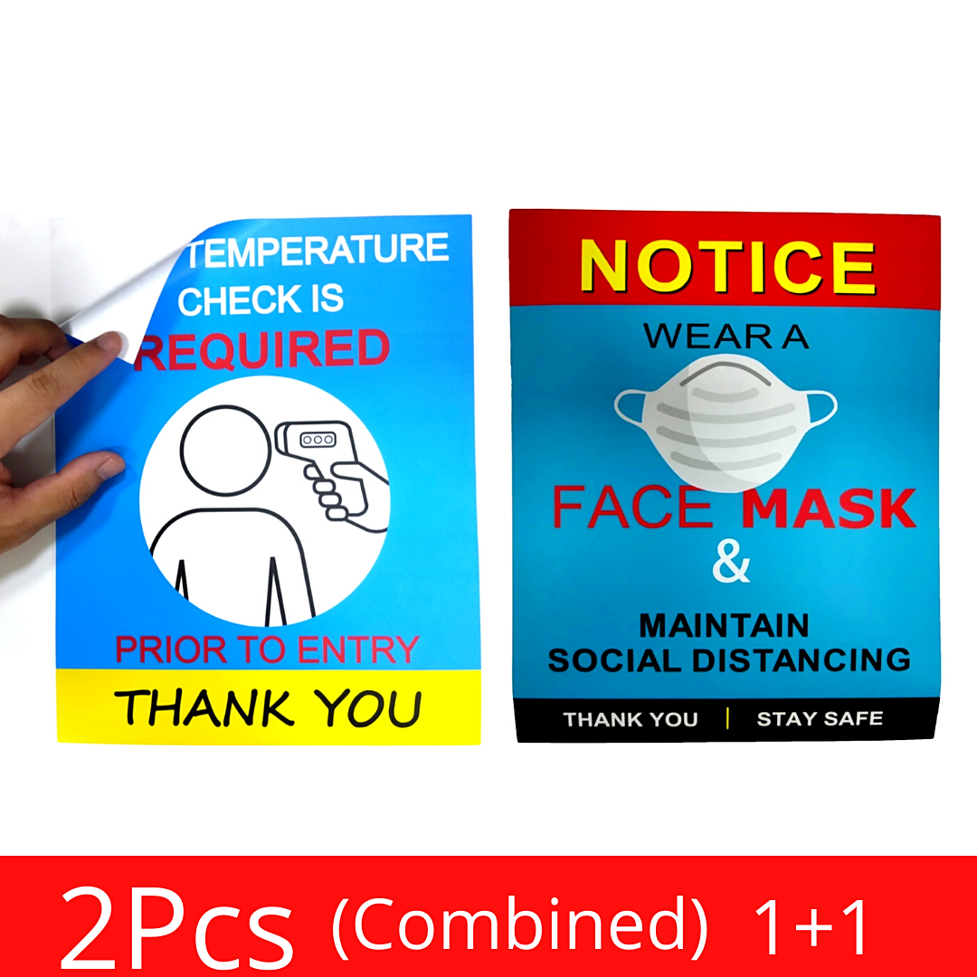 Sticker- FACE MASK REQUIRED sign -VINYL 8 X 10" (2 pack)