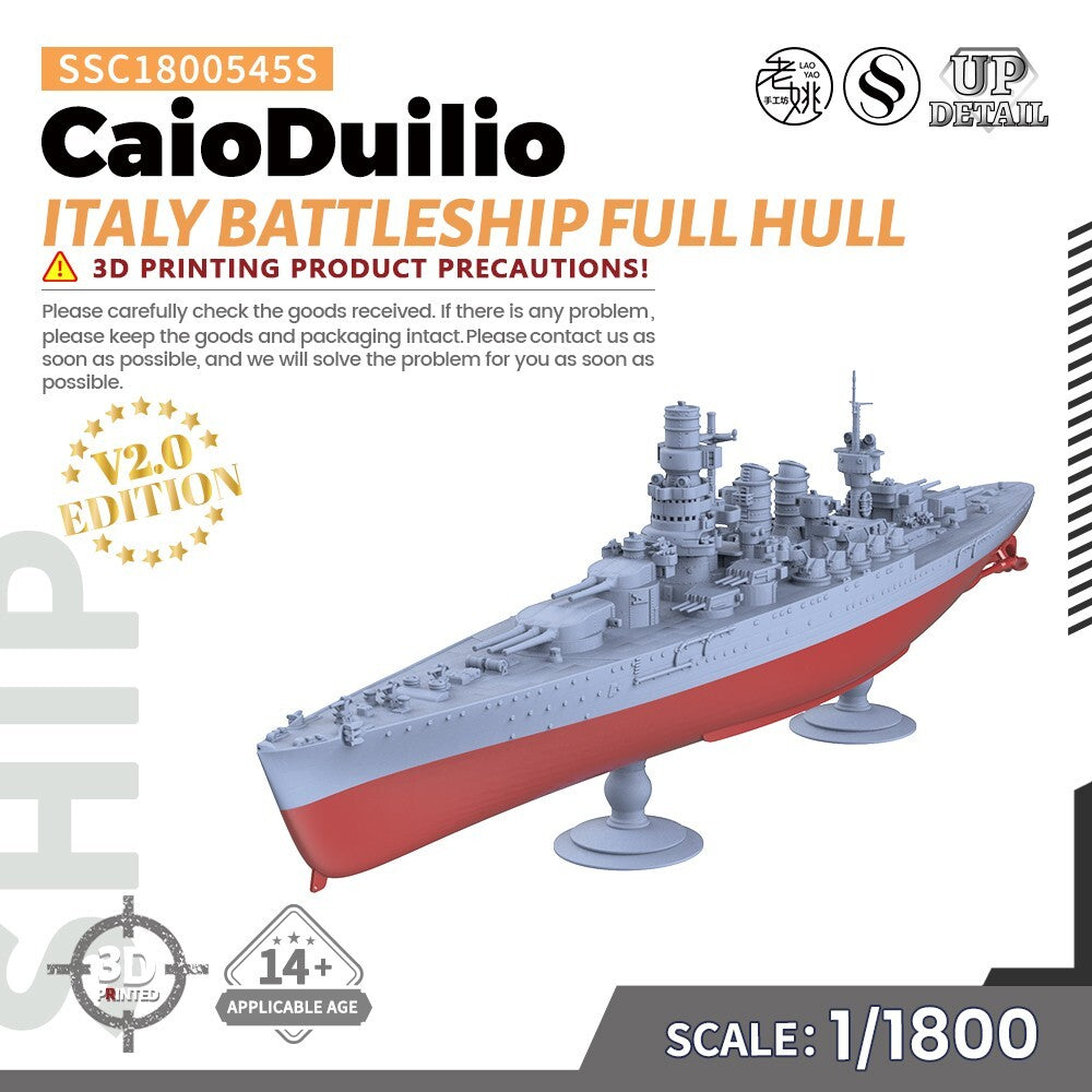 SSC1800545S 1/1800 Military Model Kit Italy CaioDuilio Battleship Full Hull