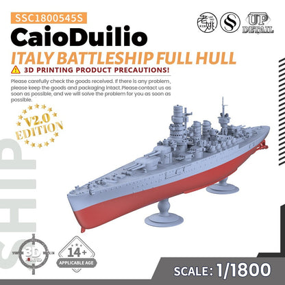 SSC1800545S 1/1800 Military Model Kit Italy CaioDuilio Battleship Full Hull