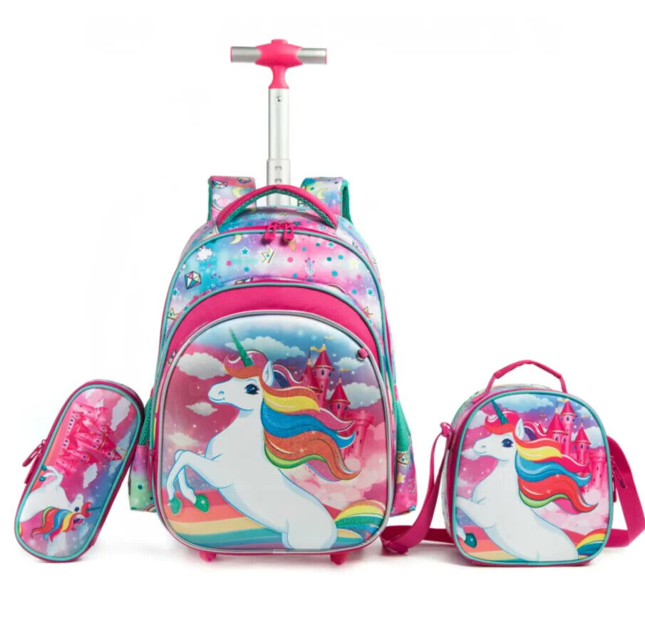 3pcs Schoolbag Lunch Bag School Bags Wheeled Backpack Student Backpack Boys