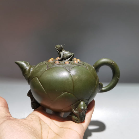 Chinese Yixing Zisha Clay Teapot Frog Pot Jiang Rong 380ml