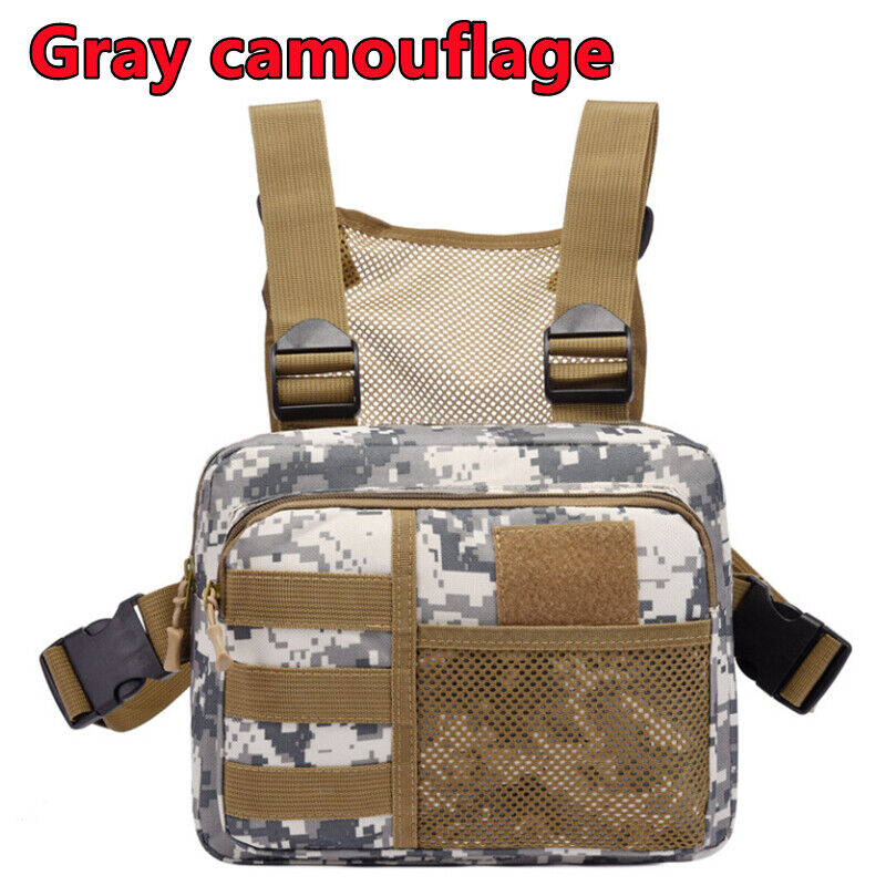 Tactical Combat Chest Rig Bag Front Pouch Recon Kit Pack Oxford Protective Vest