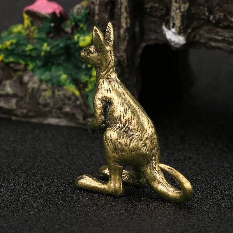Brass Kangaroo Ornaments Figurines Tea Pet Tabletop Decoration Souvenir