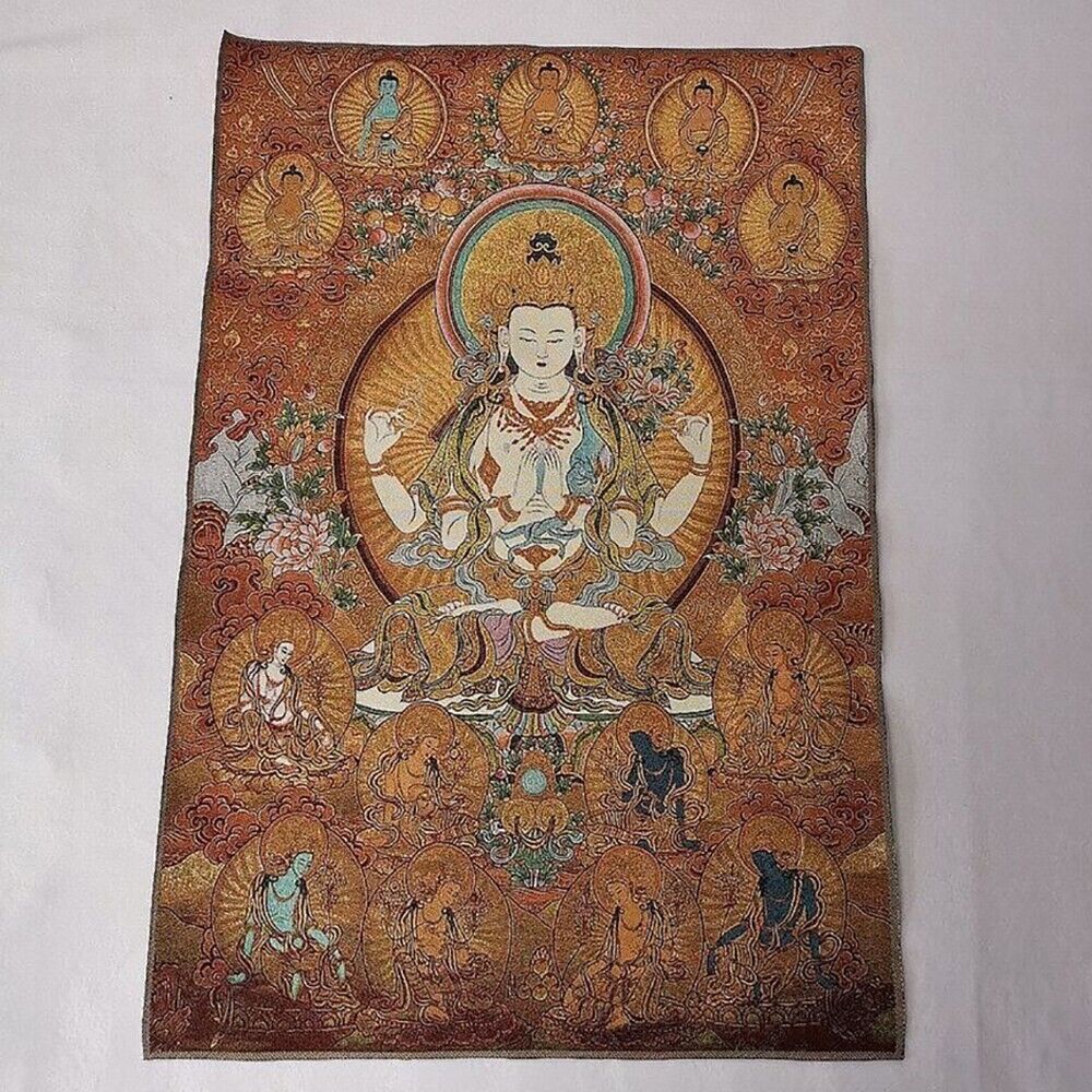 36 "Buddhist Tara Buddha Statue Tangka Silk Painting