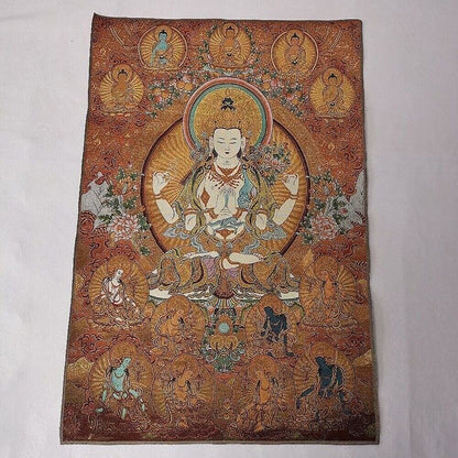 36 "Buddhist Tara Buddha Statue Tangka Silk Painting