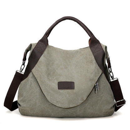 Women Ladies Large Pocket Casual Shoulder Cross body Handbags Canvas Leather Bag