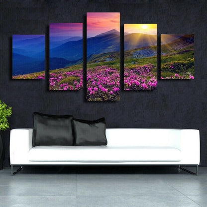 5 Pieces Canvas Wall Art Poster and Print Living Room Scenery No Framed