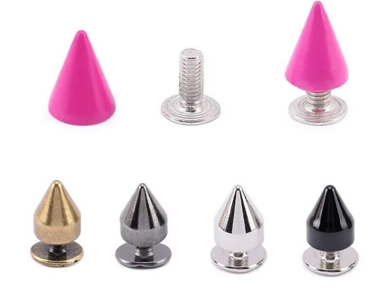 Studs & Spikes 25Pcs Punk Buttons Rivets Set DIY Craft Clothes Garment Screwback
