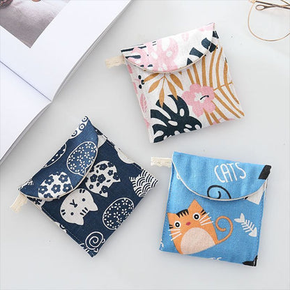 Cosmetic Organizer Sanitary Napkin Storage Bag Coin Card Pad Pouch Cosmetic Bags