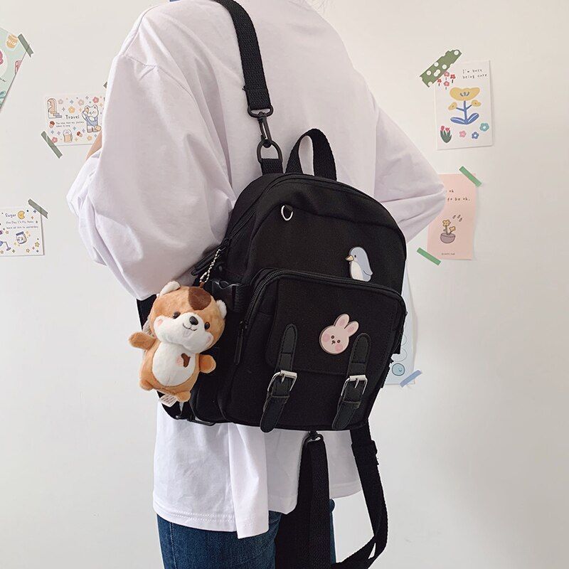 Fashion Backpack Shoulder Bag Multi-Function Small School Purse 23*9*27cm Nylon