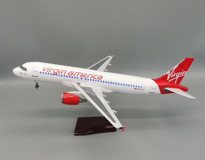 1:80 47CM Virgin America AIRBUS A320neo Plane Landing Gear Resin Aircraft Model