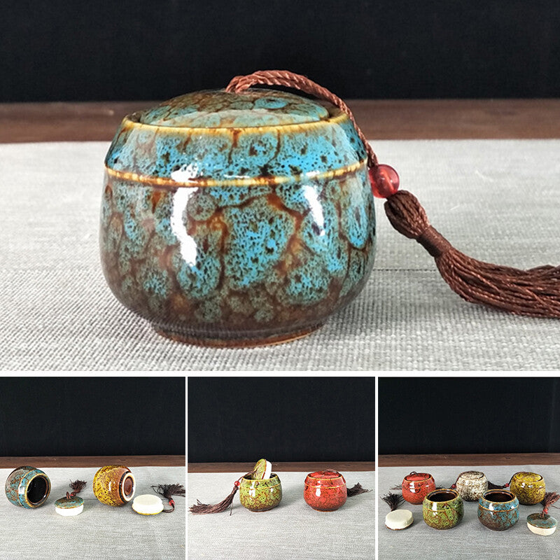 Storage Tank Teapots Canned Chinese Porcelain Ceramic Tea Candy Coffee Canister
