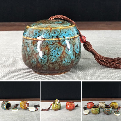 Storage Tank Teapots Canned Chinese Porcelain Ceramic Tea Candy Coffee Canister