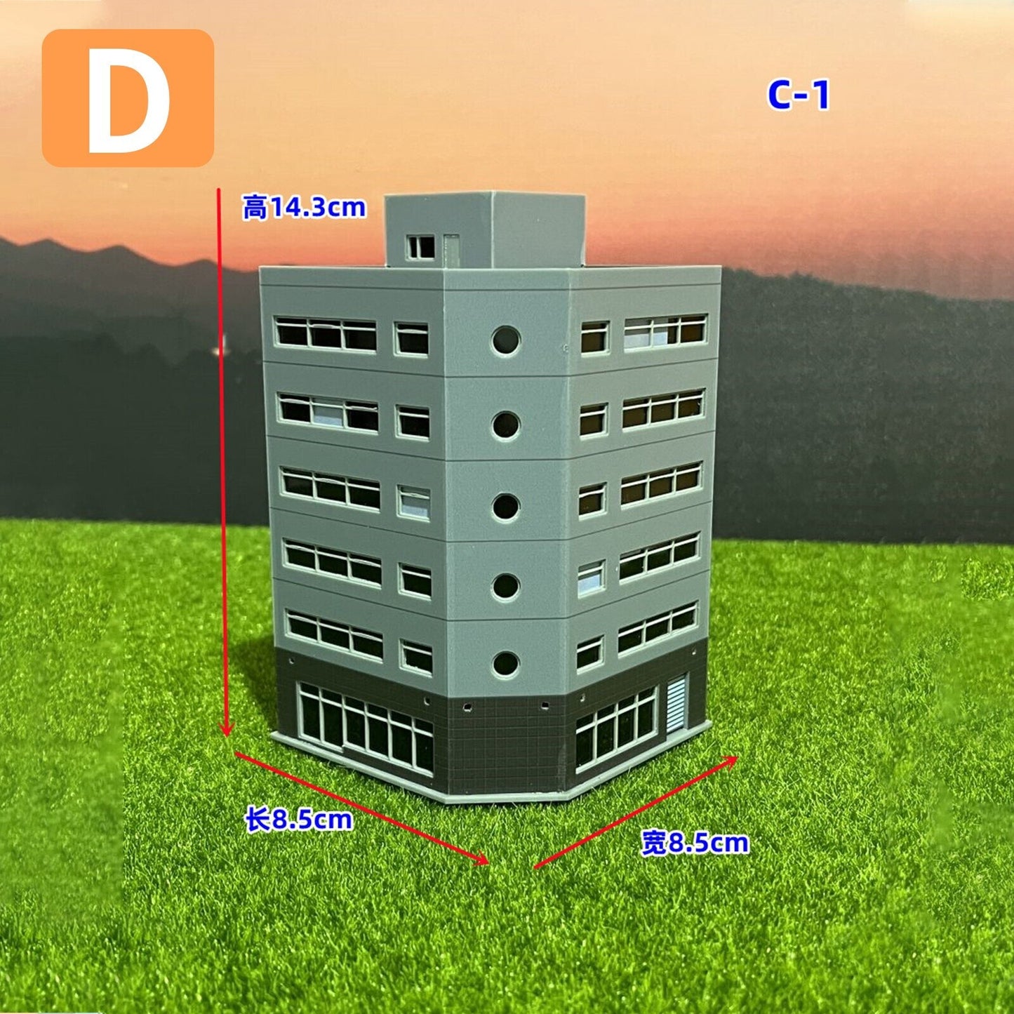 1:150 N Scale Train Railway Modern Scene Office Building Model Toys