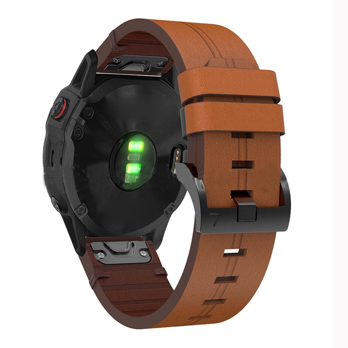 Brown Leather Watchband Strap Quick Wristband For Garmin Fenix 7X 6X 26mm