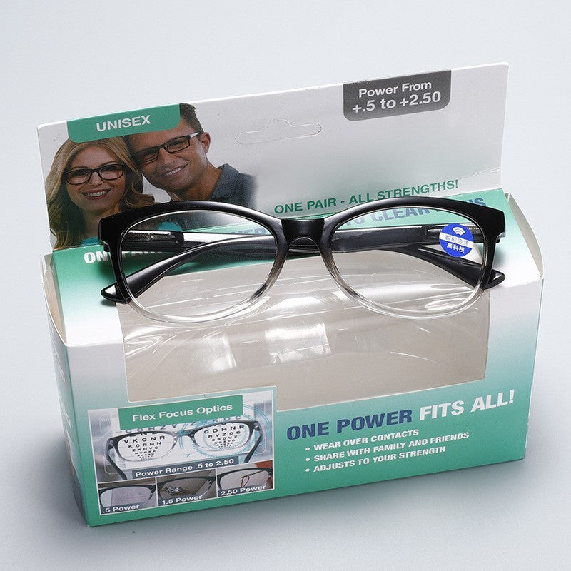 0.5-2.5 Unisex Auto Focus Presbyopi Reading Glasses One Power Readers Adjustable