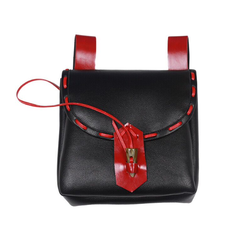 Medieval Renaissance Faux Leather Belt Pouch Reenactment Cosplay Waist Belt Bag