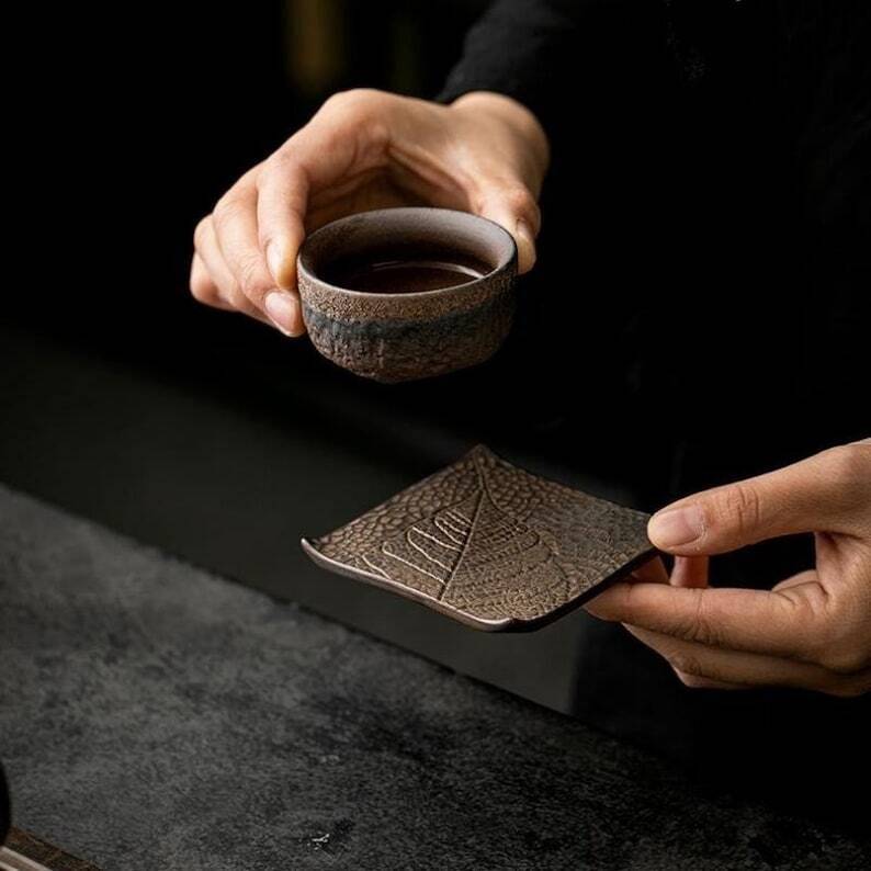 Ceramic Leaf Tea Coaster|Coffee Coaster|Tea Ceremony Accessories