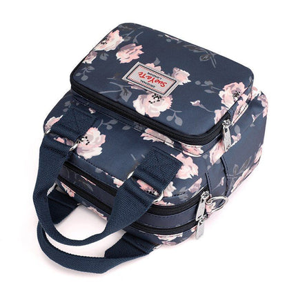 Floral Pattern Women Small Shoulder Bag Waterproof Nylon Handbag Messenger Bags