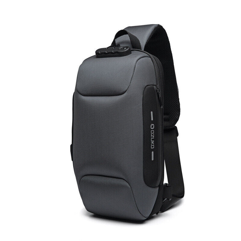 Comb. Lock Charging Port Water Resistant Chest Pack Sling Bag One Strap Backpack