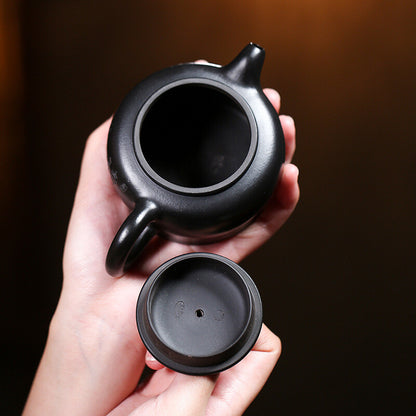 Full Handmade Tea Pot Yixing Zisha Clay Jinzhong Pot 9 Infuser Holes Words Carve