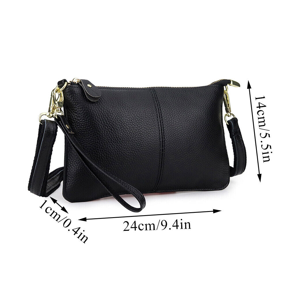 Women Genuine Leather Clutch Messenger Handbag Crossbody Shoulder Bag Purse