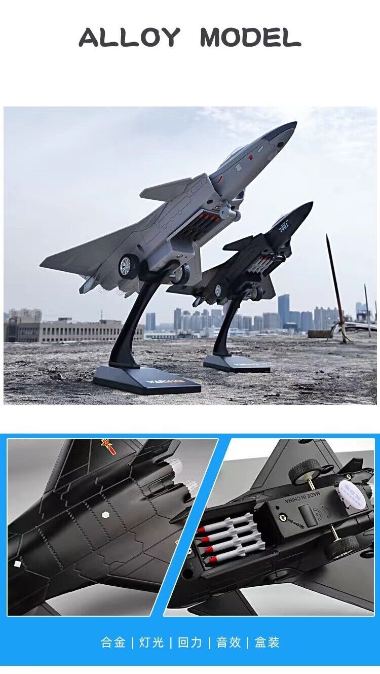 NEW Chengdu J-20 Alloy Stealth Fighter Aircraft Airplane Diecast Model Kids Gift