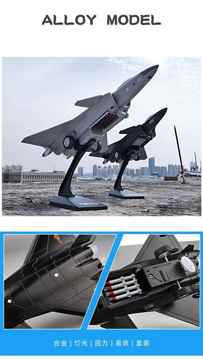 NEW Chengdu J-20 Alloy Stealth Fighter Aircraft Airplane Diecast Model Kids Gift