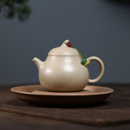 China Yixing Zisha Natural Green Clay Benshan Lvni Qieduan 小金瓜 Teapot Tea Pot