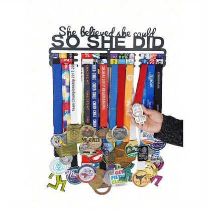 CIFbuy™ Wall Mount Medal Display - Trophy Rack with Utility Hook for Home
