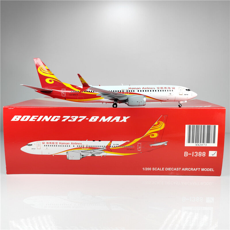 1:200 JC Wings Hainan Airlines BOEING 737 MAX8 Passenger Airplane Diecast Model
