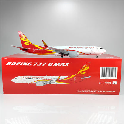 1:200 JC Wings Hainan Airlines BOEING 737 MAX8 Passenger Airplane Diecast Model