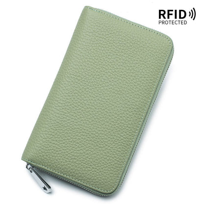 Passport Passbook Bag Rfid Genuine Leather Hand Bags Long Wallet 12*3*20 CM 1PC