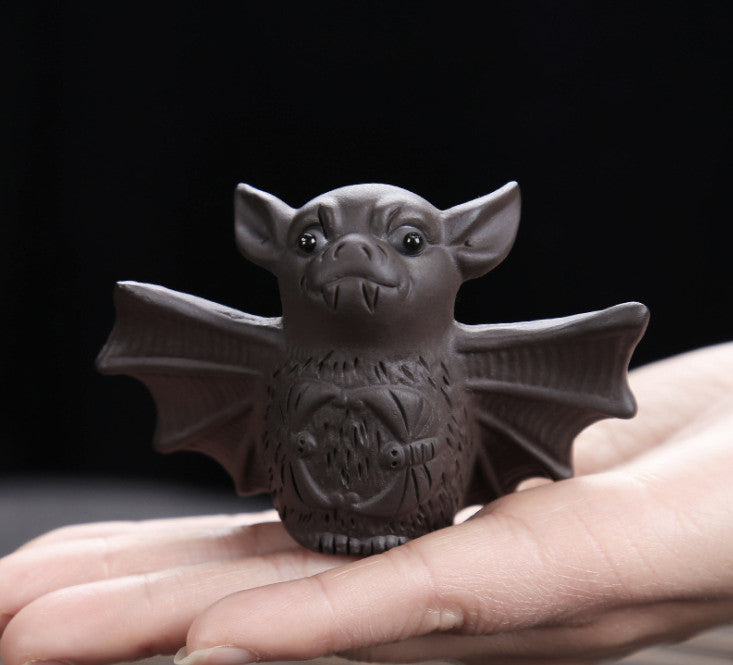 Chinese Yixing Zisha Pottery Tea Pet :bat Desktop Decorations Tea Tray Pets Gift