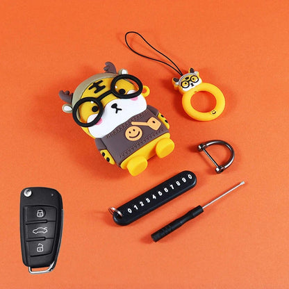 Cute Silicone Car Key Cover – Anti-Wear Cartoon Case