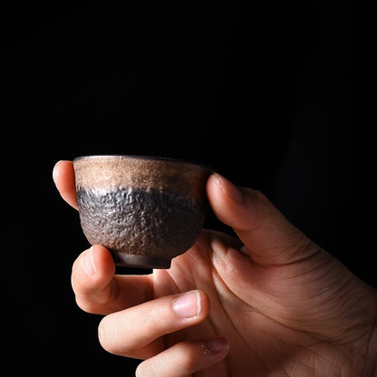 4pcs/lot Crude Pottery Tea Cup Ceramic Master Cup Chinese Kungfu Tea Cup 40ml