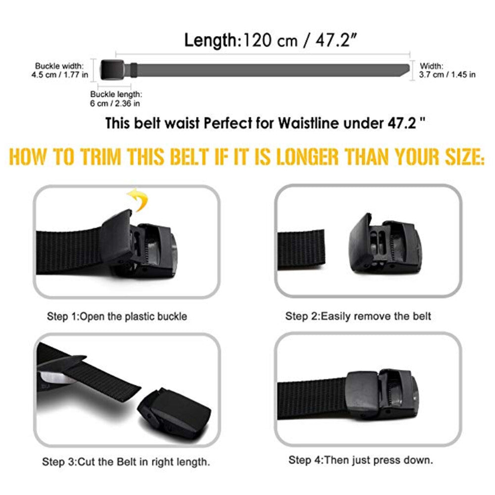 3xMen's Plastic Cam Buckle Nylon Canvas Tactical Waistband Webbing Military Belt