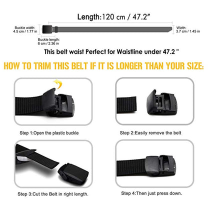 3xMen's Plastic Cam Buckle Nylon Canvas Tactical Waistband Webbing Military Belt
