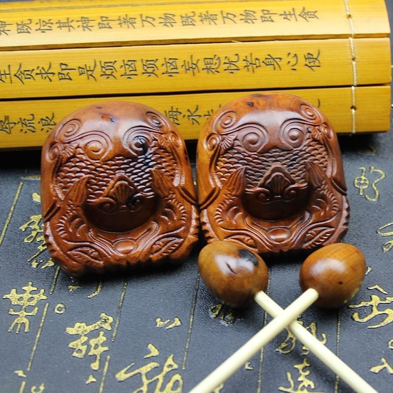 Lightning Jujube Wood Fish 6cm Random Color Carved Meditation Percussion Tool