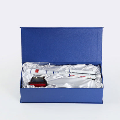 1/200 CZ-7 Long March 7 Rocket Model Simulation Alloy Spacecraft Scene Display b