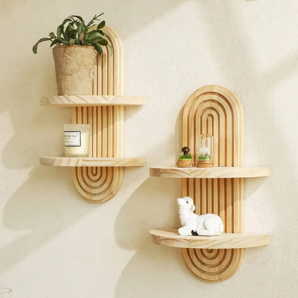 Boho Wall Mounted Shelf for Plants & Decor