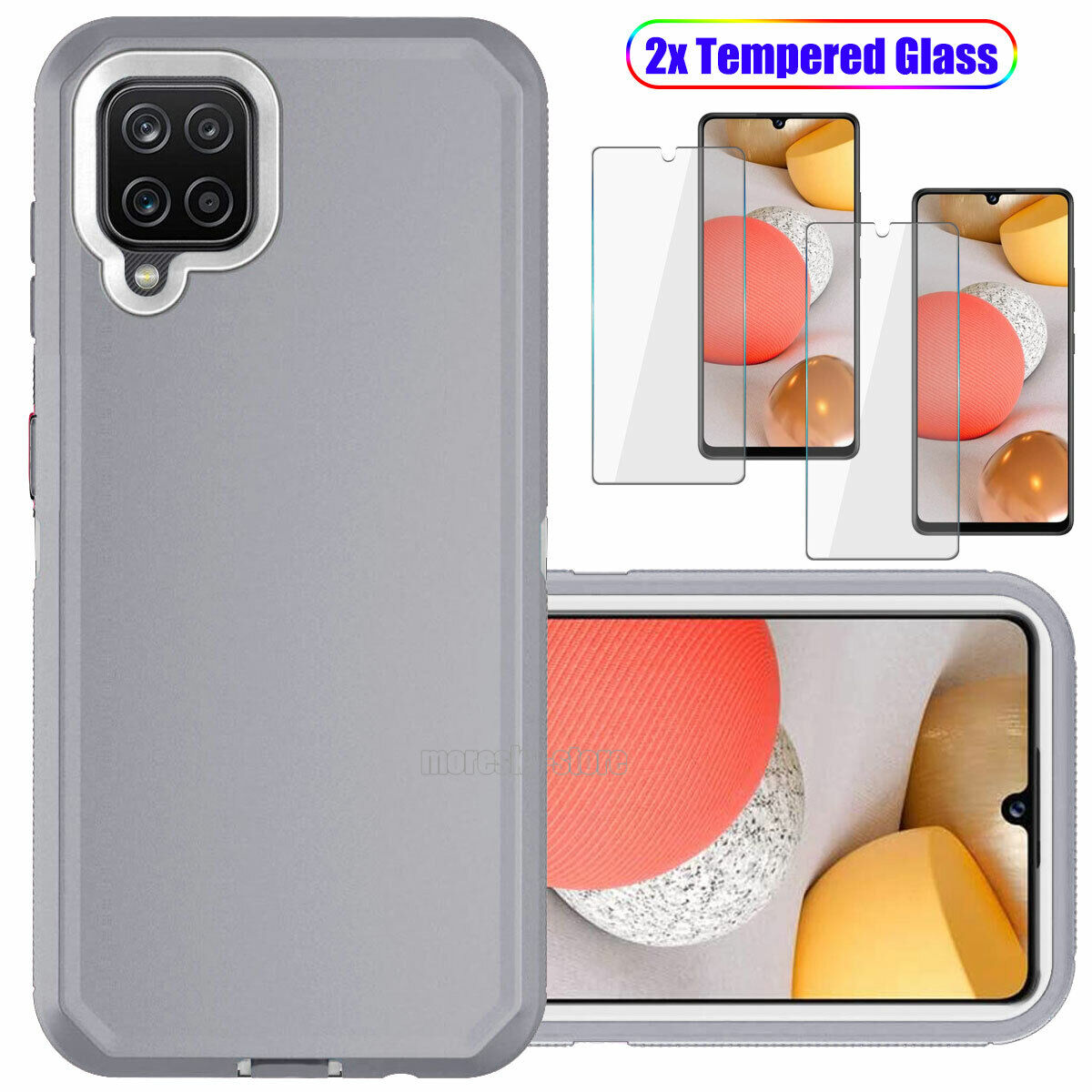 For Samsung Galaxy A42 5G Case Shockproof Phone Cover + Glass Screen Protector