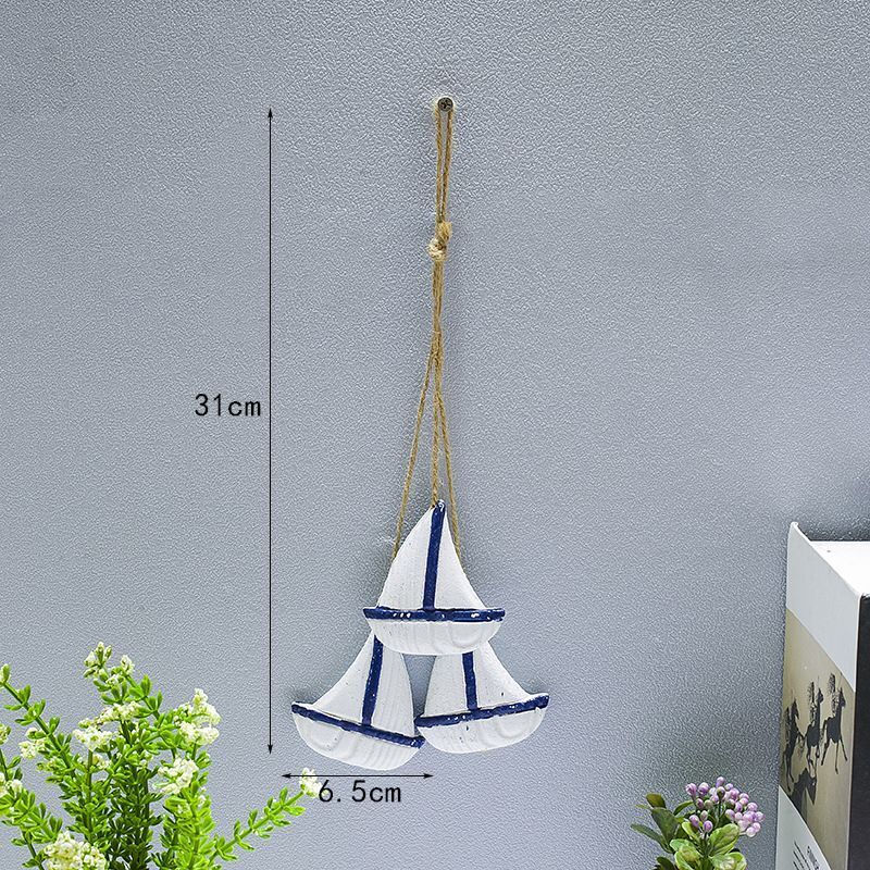 Hanging Decor Wooden Mediterranean Starfish Scallop Fish Pendants Home Ornaments