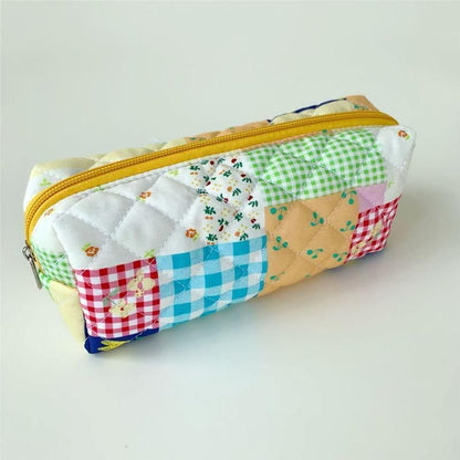 Small Makeup Bag Zipper Cosmetic Pouch Brush Storage Cases 19*8*6 CM Cotton 1 PC