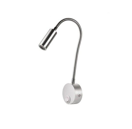 Wall Lamp 3W Aluminum Black Silver Home Hotel Loft Bedside Reading Book Lighting